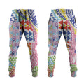 Maori Kowhaiwhai Taniko Patchwork Rainbow Motifs Jogger Pants