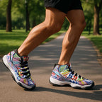 Maori Kowhaiwhai Taniko Patchwork Rainbow Motifs Sneakers J11