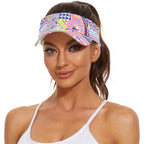 Maori Kowhaiwhai Taniko Patchwork Rainbow Motifs Sun Visor Cap