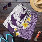 Maori Manta Ray Plumeria Deep Purple Shorts for Men - Aussie Hoodie