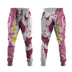 Maori Manta Ray Plumeria Royal Pink Jogger Pants - Aussie Hoodie