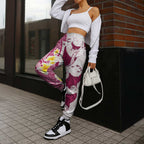Maori Manta Ray Plumeria Royal Pink Jogger Pants - Aussie Hoodie