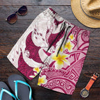 Maori Manta Ray Plumeria Royal Pink Shorts for Men - Aussie Hoodie