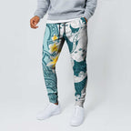 Maori Manta Ray Plumeria Teal Jogger Pants - Aussie Hoodie
