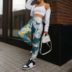 Maori Manta Ray Plumeria Teal Jogger Pants - Aussie Hoodie