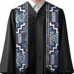 Maori Matariki Graduation Stole Blue Galaxy Aesthetic Koru Art