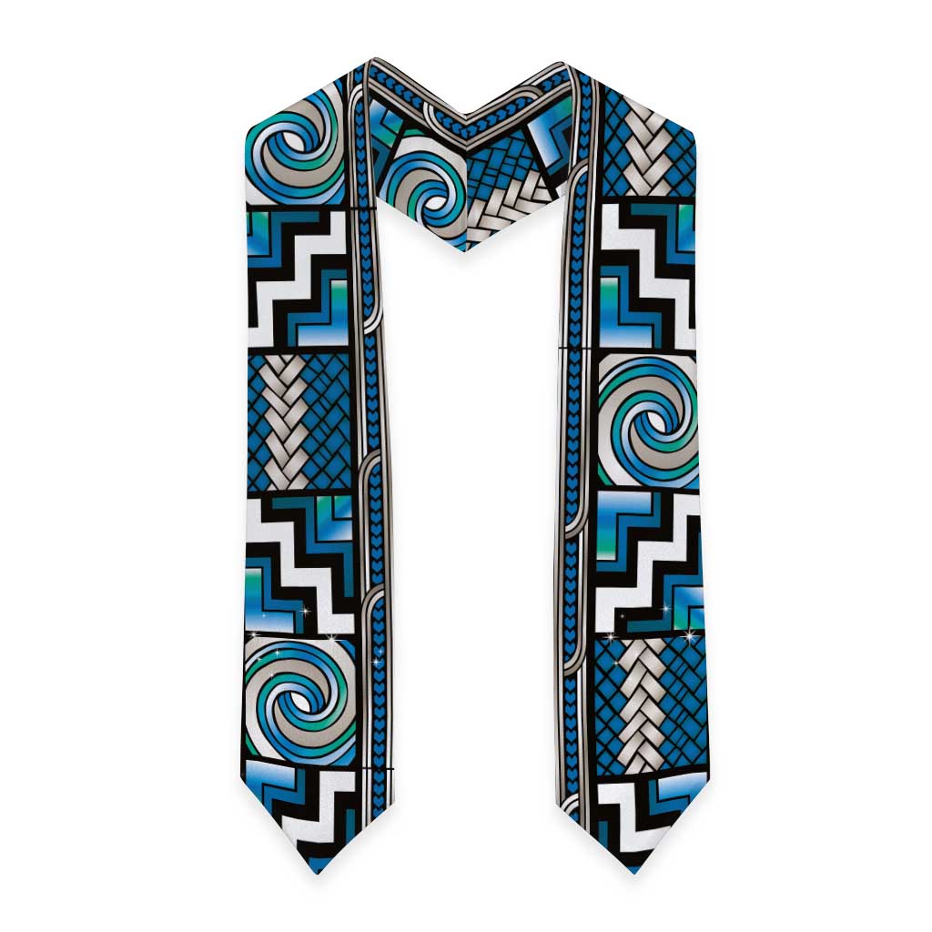Maori Matariki Graduation Stole Green Galaxy Aesthetic Koru Art