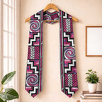 Maori Matariki Graduation Stole Pink Galaxy Aesthetic Koru Art