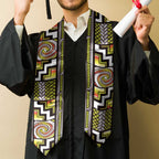Maori Matariki Graduation Stole Yellow Galaxy Aesthetic Koru Art