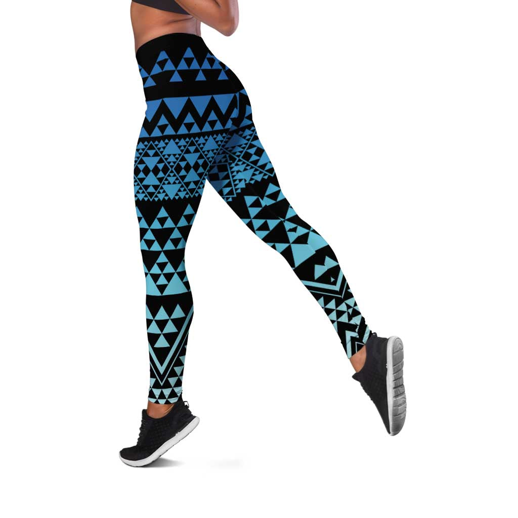Maori Niho Taniwha Te Wheiao Leggings Moana Blue - Aussie Hoodie