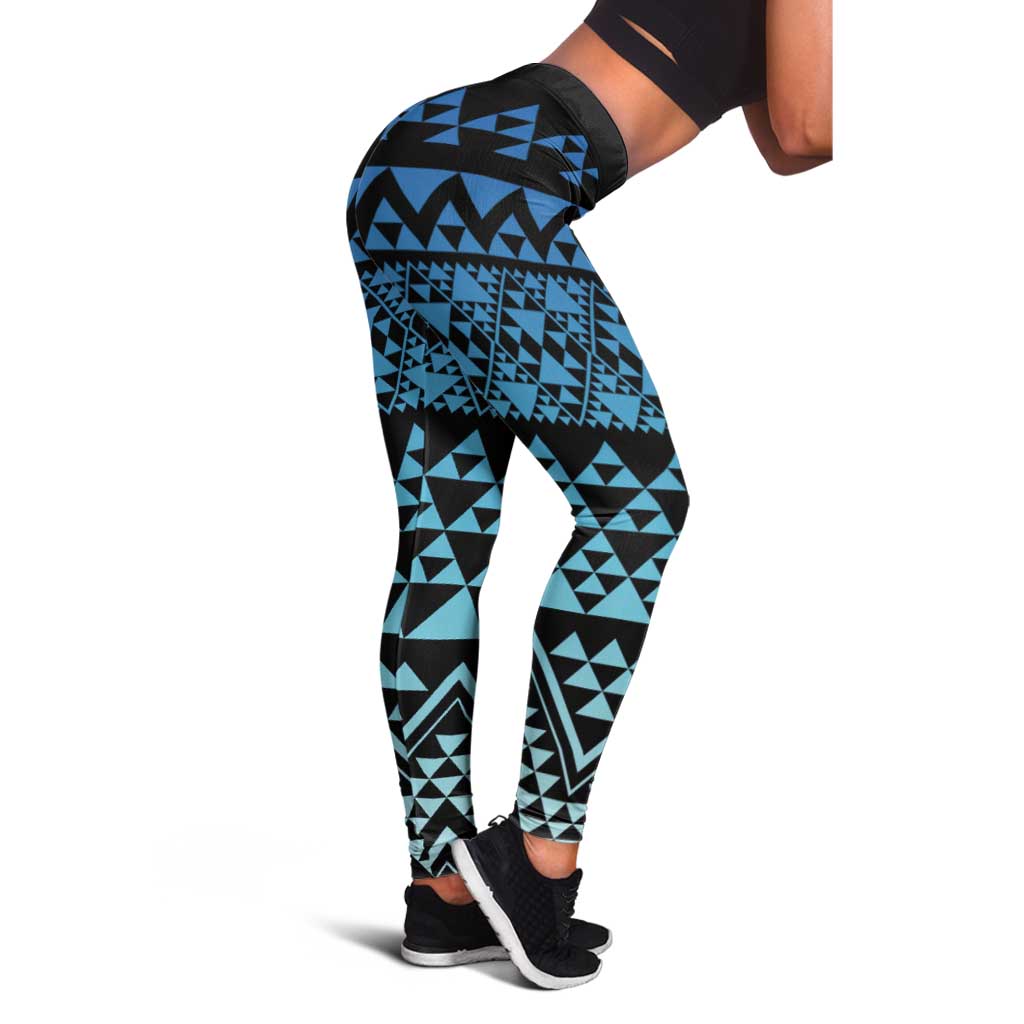 Maori Niho Taniwha Te Wheiao Leggings Moana Blue - Aussie Hoodie