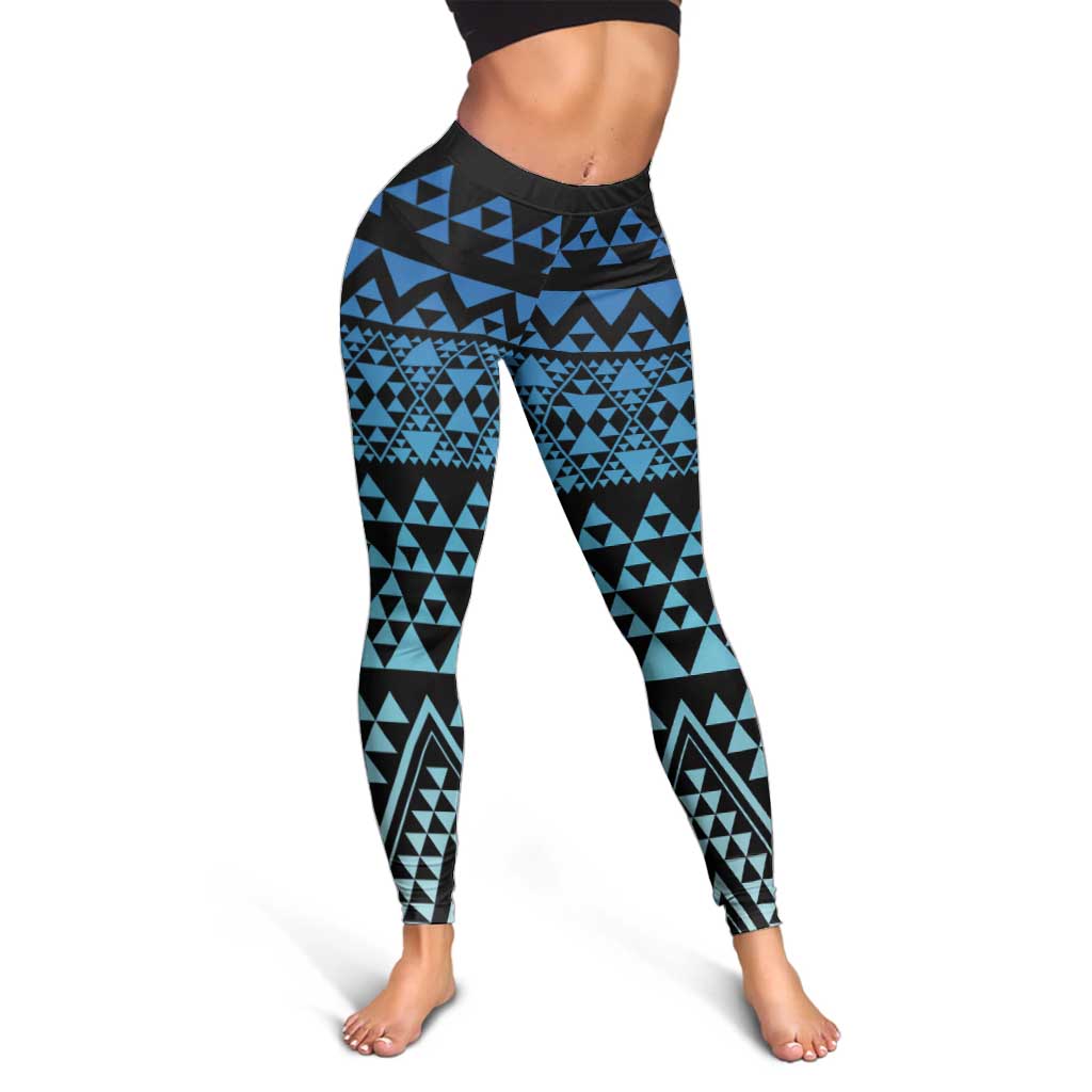 Maori Niho Taniwha Te Wheiao Leggings Moana Blue - Aussie Hoodie