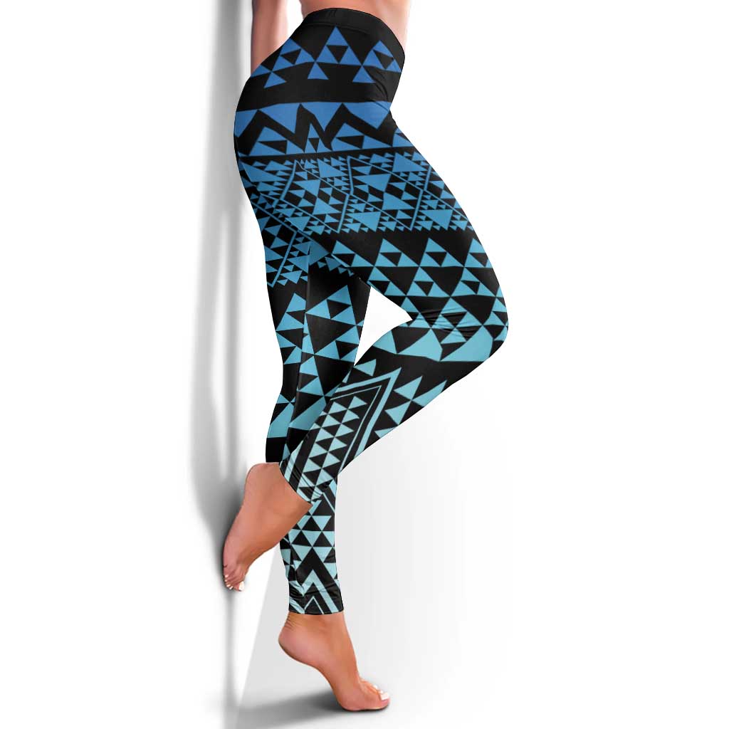Maori Niho Taniwha Te Wheiao Leggings Moana Blue - Aussie Hoodie