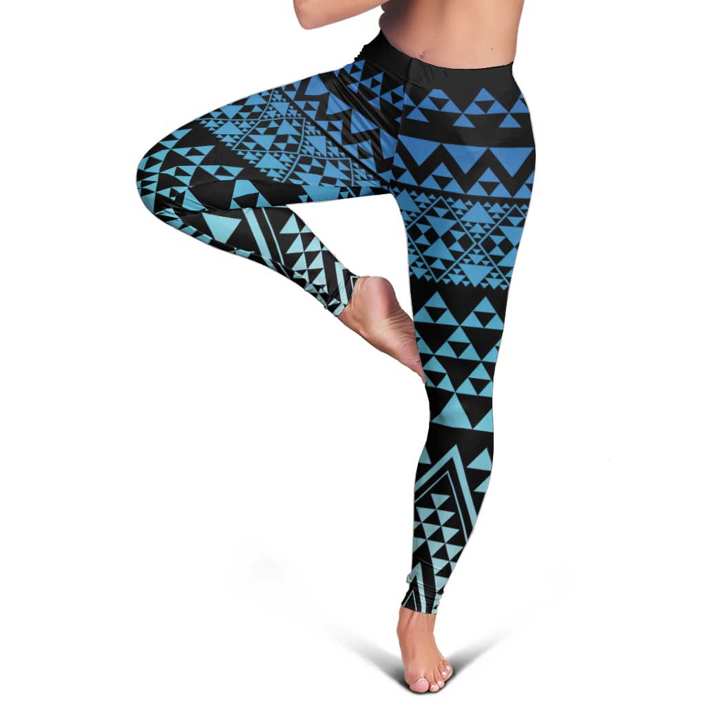 Maori Niho Taniwha Te Wheiao Leggings Moana Blue - Aussie Hoodie