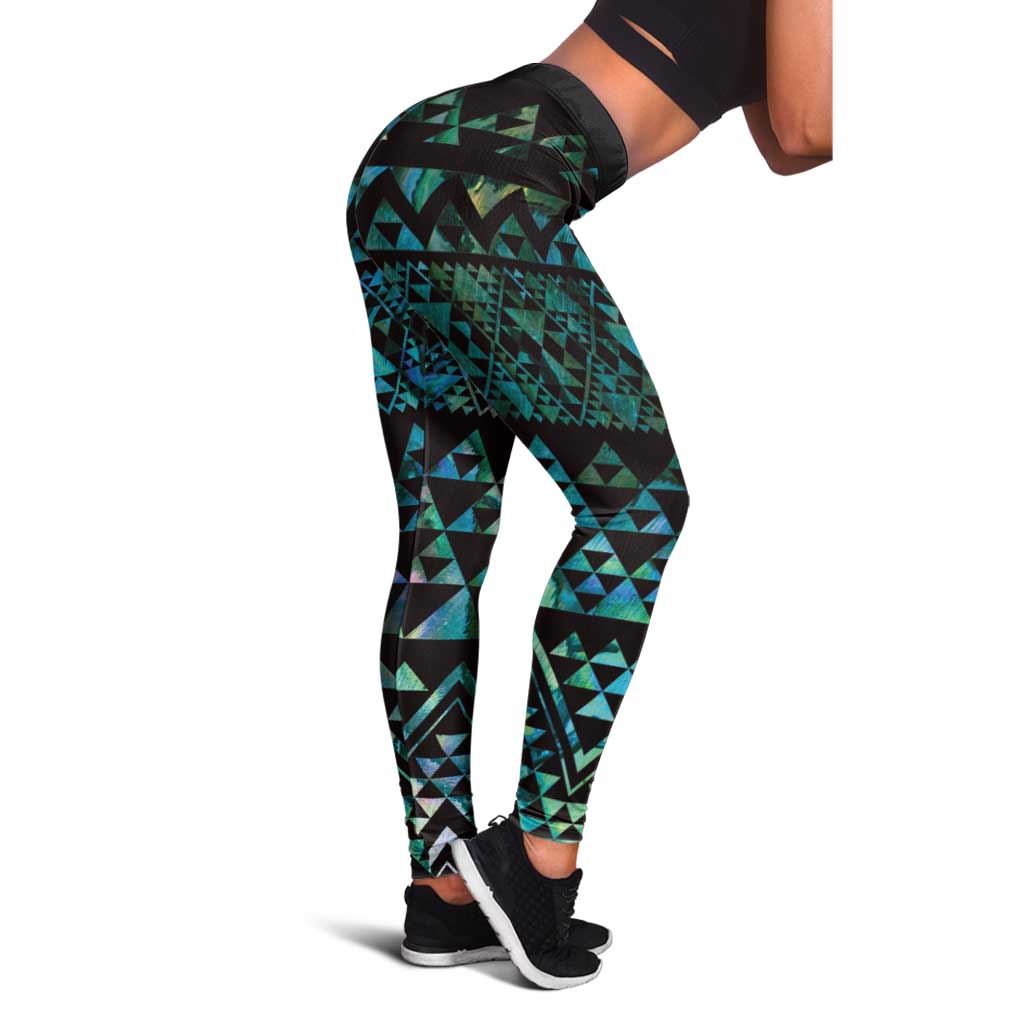 Maori Niho Taniwha Te Wheiao Leggings Paua Shell - Aussie Hoodie