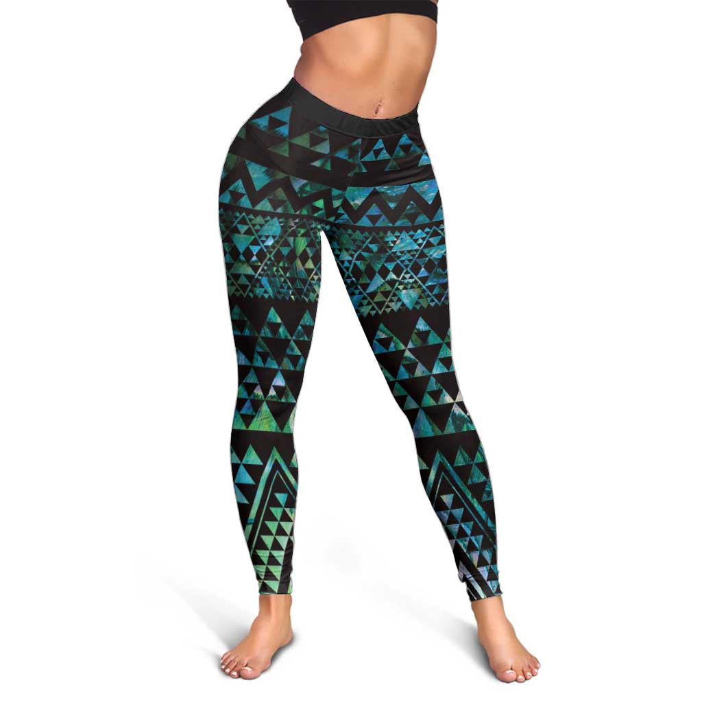 Maori Niho Taniwha Te Wheiao Leggings Paua Shell - Aussie Hoodie