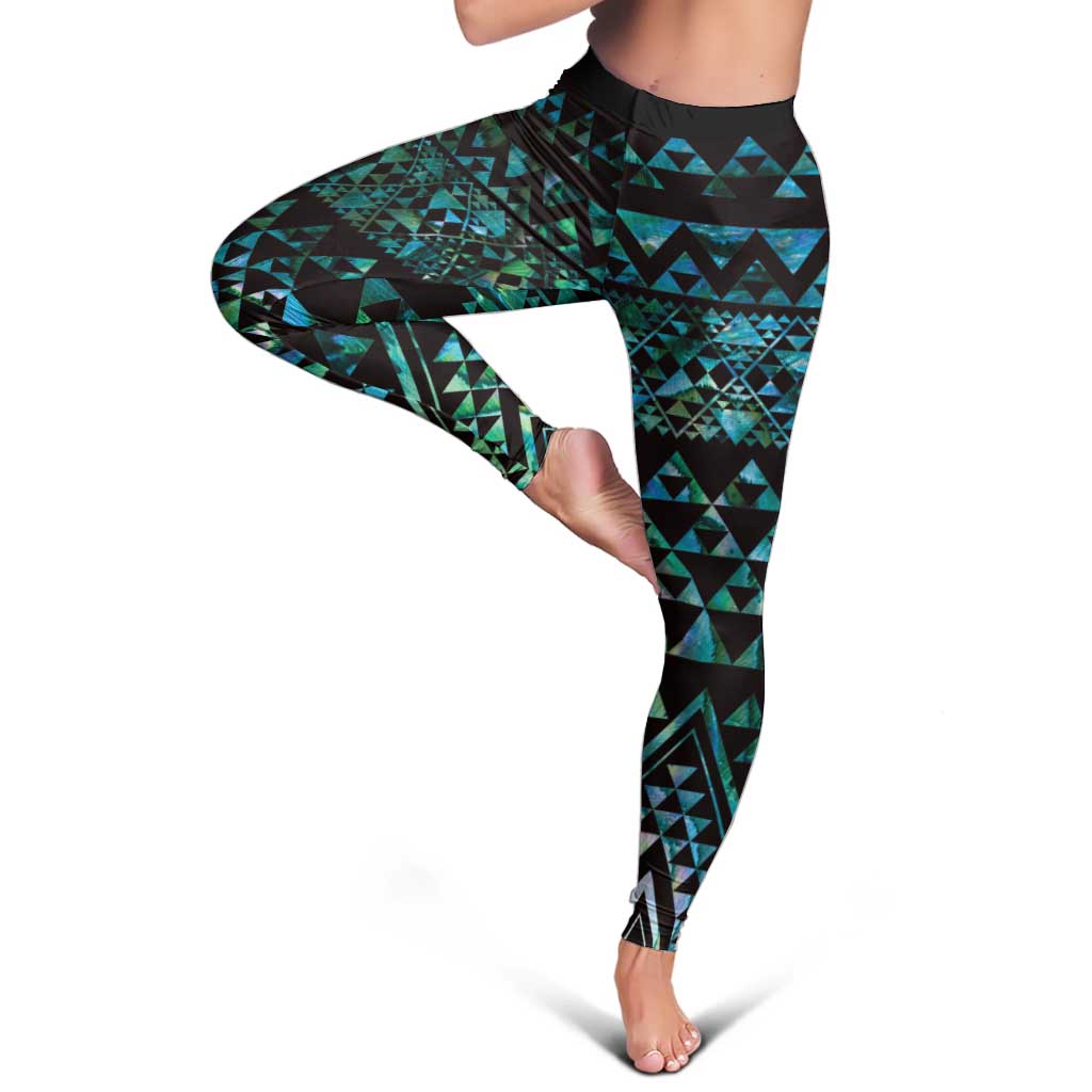 Maori Niho Taniwha Te Wheiao Leggings Paua Shell - Aussie Hoodie