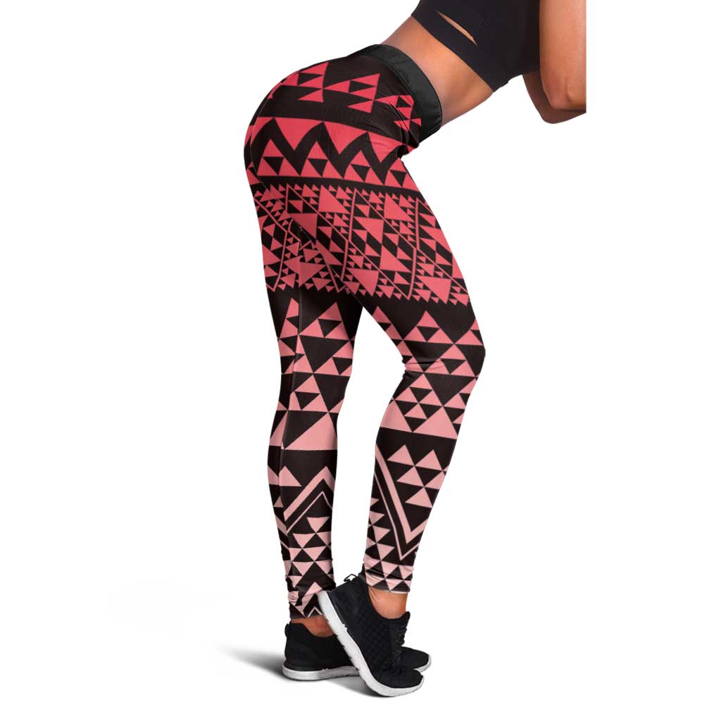 Maori Niho Taniwha Te Wheiao Leggings Terracotta - Aussie Hoodie
