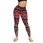 Maori Niho Taniwha Te Wheiao Leggings Terracotta - Aussie Hoodie