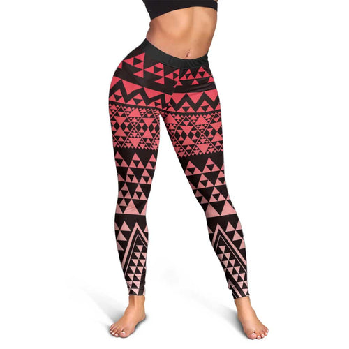 Maori Niho Taniwha Te Wheiao Leggings Terracotta - Aussie Hoodie
