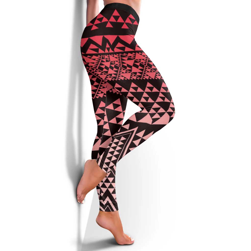 Maori Niho Taniwha Te Wheiao Leggings Terracotta - Aussie Hoodie