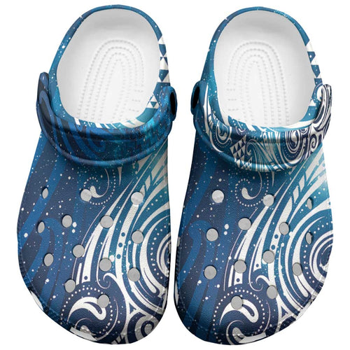 Matariki Galaxy Clogs Shoes Maori Taniko Pattern
