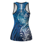 Matariki Galaxy Hollow Tank Top Maori Taniko Pattern