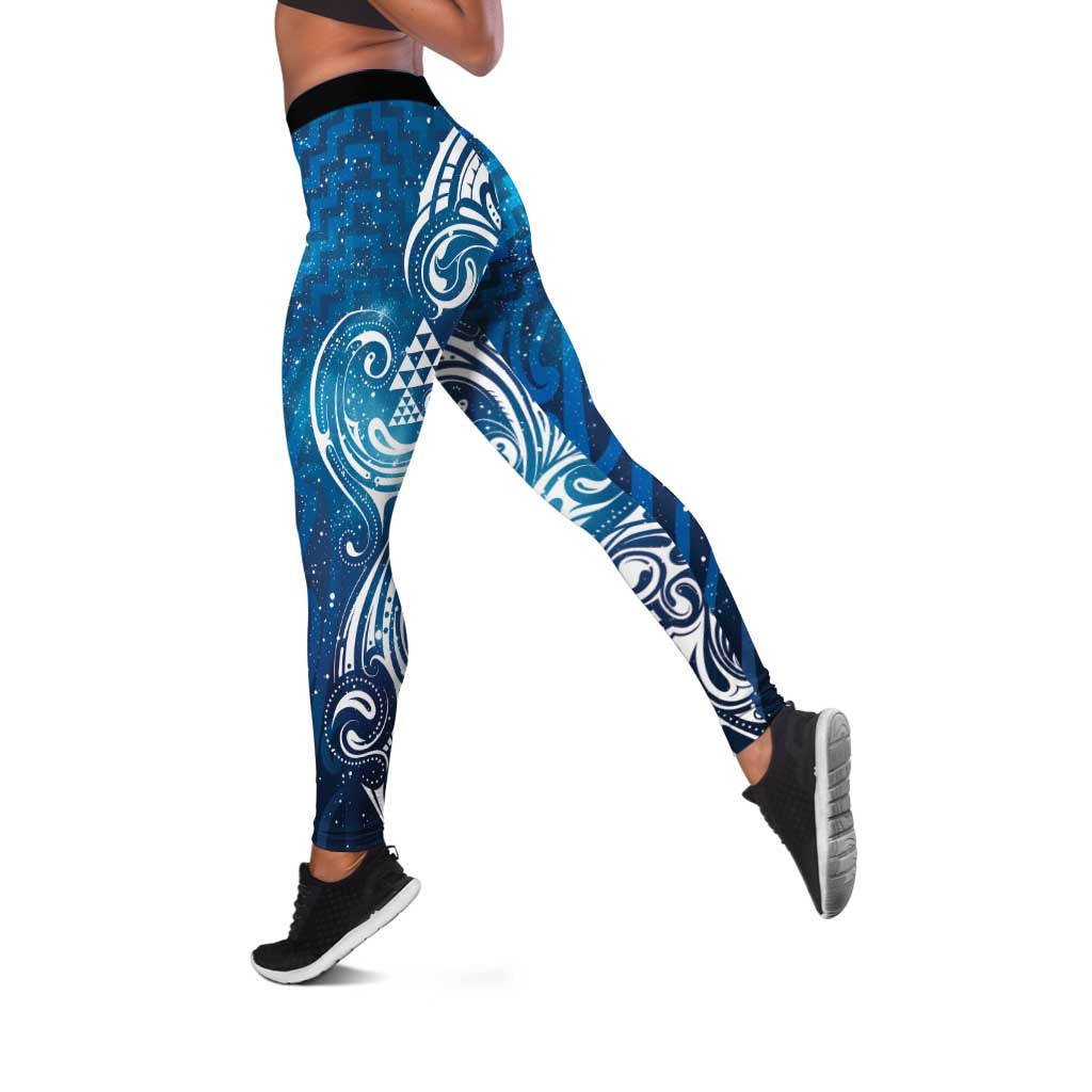 Matariki Galaxy Leggings Maori Taniko Pattern