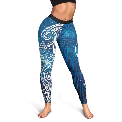 Matariki Galaxy Leggings Maori Taniko Pattern