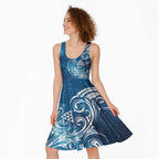 Matariki Galaxy Midi Dress Maori Taniko Pattern