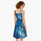 Matariki Galaxy Midi Dress Maori Taniko Pattern