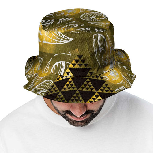 Matariki New Zealand Bucket Hat NZ Niho Taniwha Maori New Year Yellow Galaxy