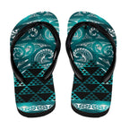 Matariki New Zealand Flip Flops NZ Niho Taniwha Maori New Year Cyan Galaxy