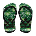 Matariki New Zealand Flip Flops NZ Niho Taniwha Maori New Year Green Galaxy