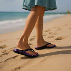 Matariki New Zealand Flip Flops NZ Niho Taniwha Maori New Year Purple Galaxy