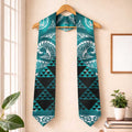 Matariki New Zealand Graduation Stole NZ Niho Taniwha Maori New Year Cyan Galaxy