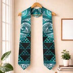Matariki New Zealand Graduation Stole NZ Niho Taniwha Maori New Year Cyan Galaxy