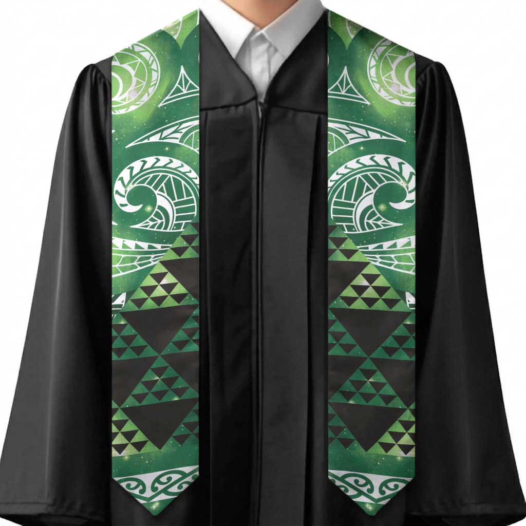 Matariki New Zealand Graduation Stole NZ Niho Taniwha Maori New Year Green Galaxy