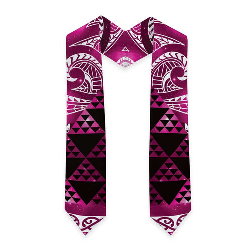 Matariki New Zealand Graduation Stole NZ Niho Taniwha Maori New Year Pink Galaxy