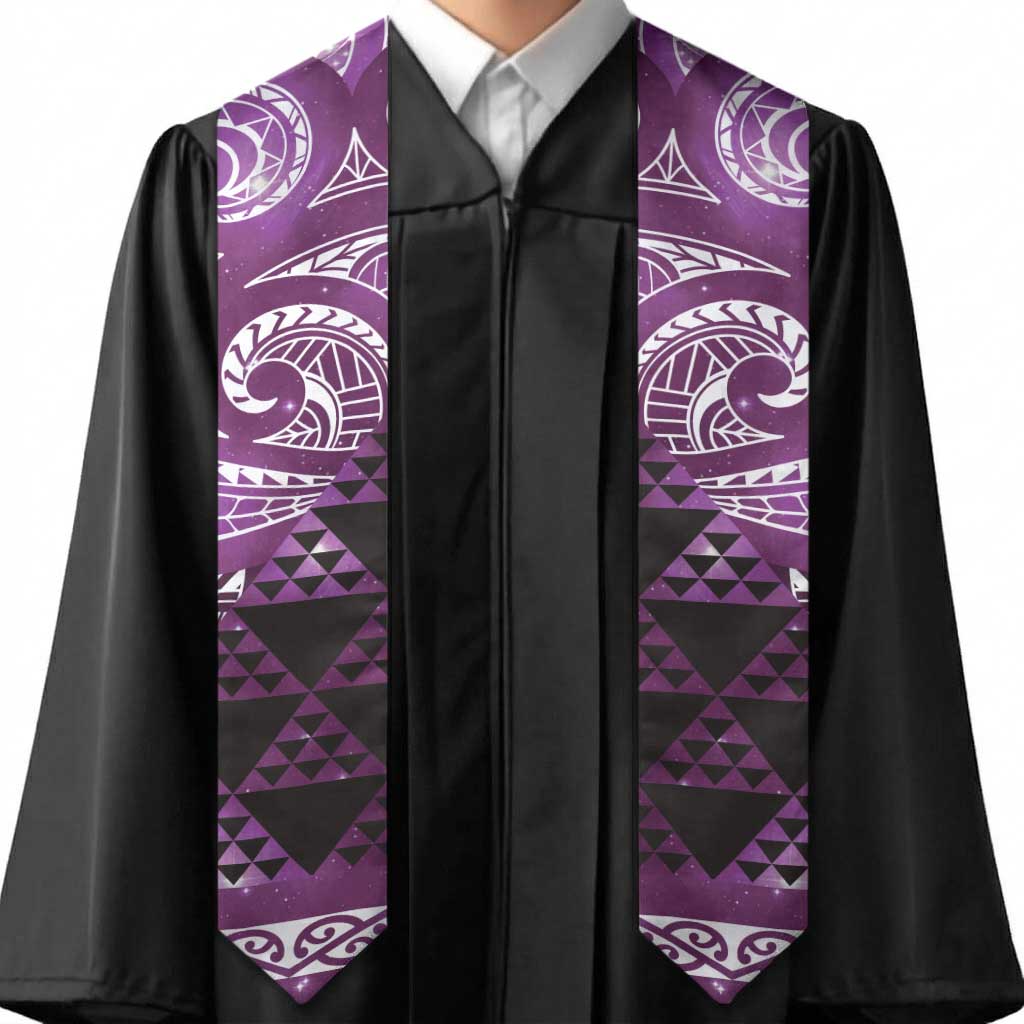 Matariki New Zealand Graduation Stole NZ Niho Taniwha Maori New Year Purple Galaxy