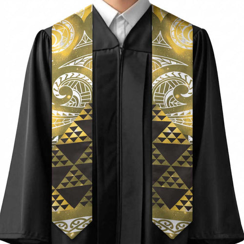 Matariki New Zealand Graduation Stole NZ Niho Taniwha Maori New Year Yellow Galaxy