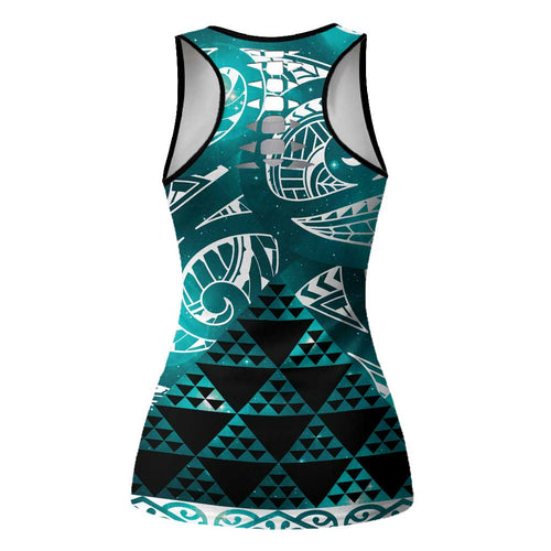 Matariki New Zealand Hollow Tank Top NZ Niho Taniwha Maori New Year Cyan Galaxy