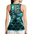 Matariki New Zealand Hollow Tank Top NZ Niho Taniwha Maori New Year Cyan Galaxy