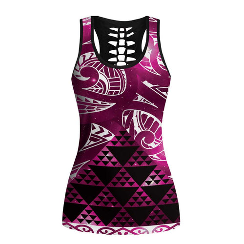 Matariki New Zealand Hollow Tank Top NZ Niho Taniwha Maori New Year Pink Galaxy