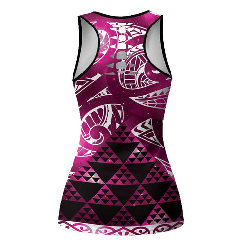 Matariki New Zealand Hollow Tank Top NZ Niho Taniwha Maori New Year Pink Galaxy