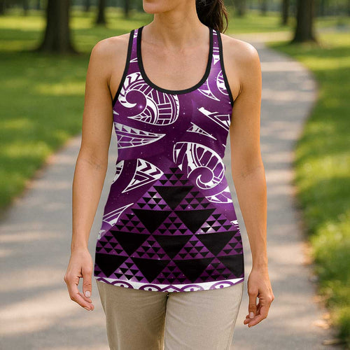 Matariki New Zealand Hollow Tank Top NZ Niho Taniwha Maori New Year Purple Galaxy
