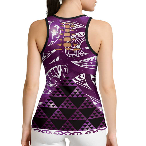 Matariki New Zealand Hollow Tank Top NZ Niho Taniwha Maori New Year Purple Galaxy