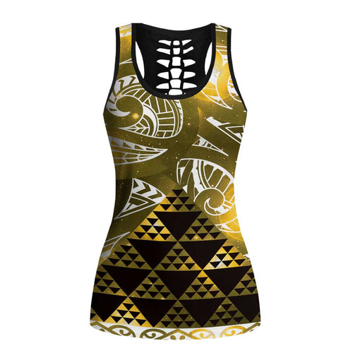 Matariki New Zealand Hollow Tank Top NZ Niho Taniwha Maori New Year Yellow Galaxy