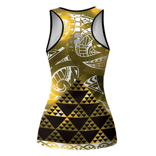 Matariki New Zealand Hollow Tank Top NZ Niho Taniwha Maori New Year Yellow Galaxy
