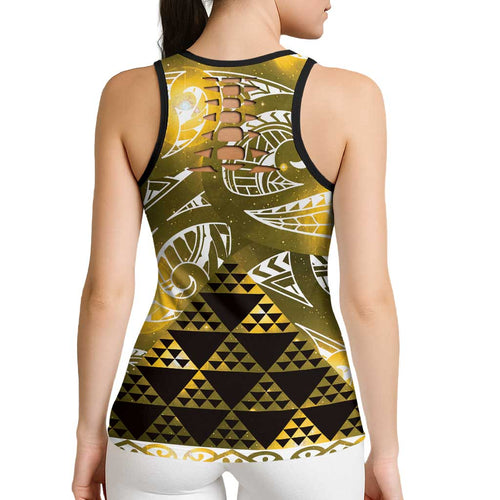 Matariki New Zealand Hollow Tank Top NZ Niho Taniwha Maori New Year Yellow Galaxy